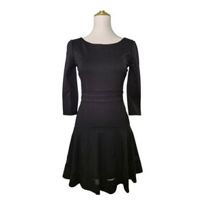 Erin Fetherston Black Fit & Flare Dress Women’s Size 2‎ Nordstrom NWT 3/4 Sleeve